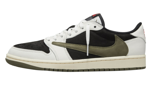 Travis Scott x Air Jordan 1 Low OG WMNS Olive Sail/University Red-Black-Medium Olive DZ4137-106