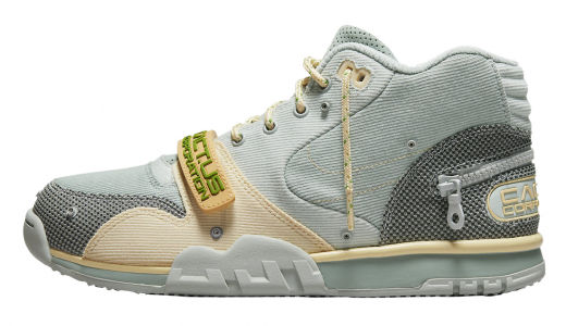 Travis Scott x Nike Air Trainer 1 Grey Haze Grey Haze/Olive Aura-Canvas DR7515-001