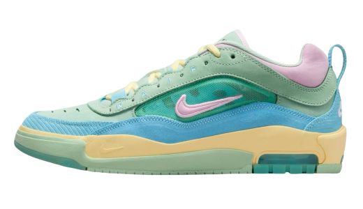 Verdy x Nike SB Air Max Ishod Visty Blue Gaze/Enamel Green-Bicycle Yellow-Light Arctic Pink HF4074-400