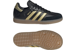 Adidas Samba Messi Indoor Soccer GS Core Black / Gold Metallic - Feb ...